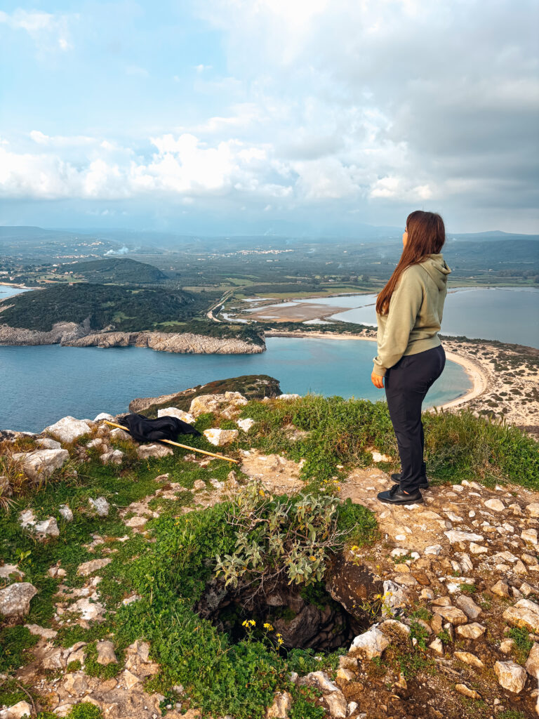 Vaade Voidokilia rannale ja Gialova laguunile Old Navarino Fortressist