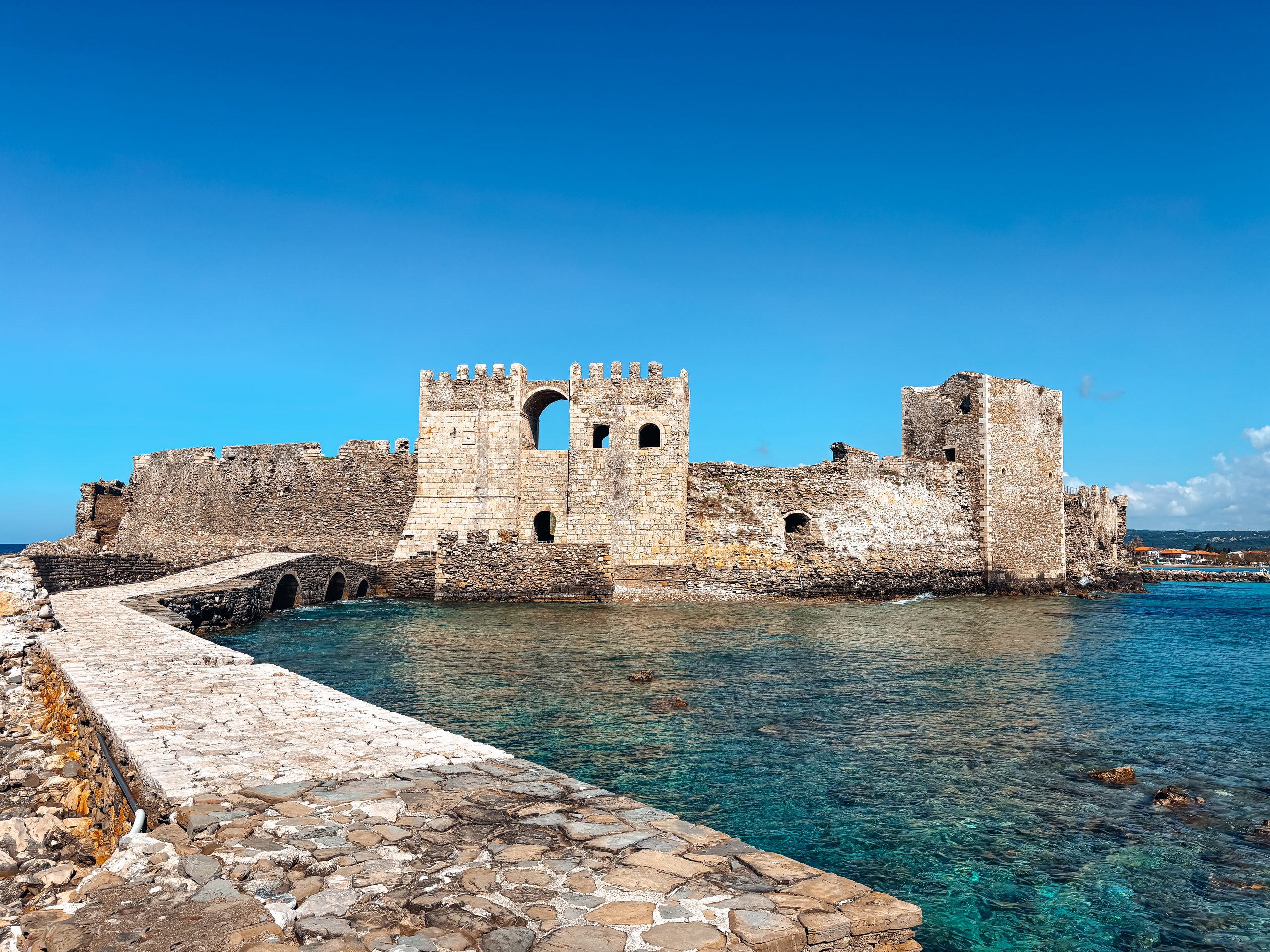 Methoni Castle on our Peloponnese road trip in Greece