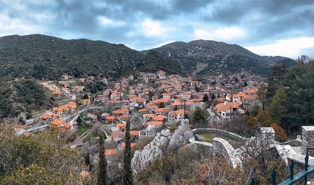 View over Stemnitsa from Castle Hill in the Peloponnese