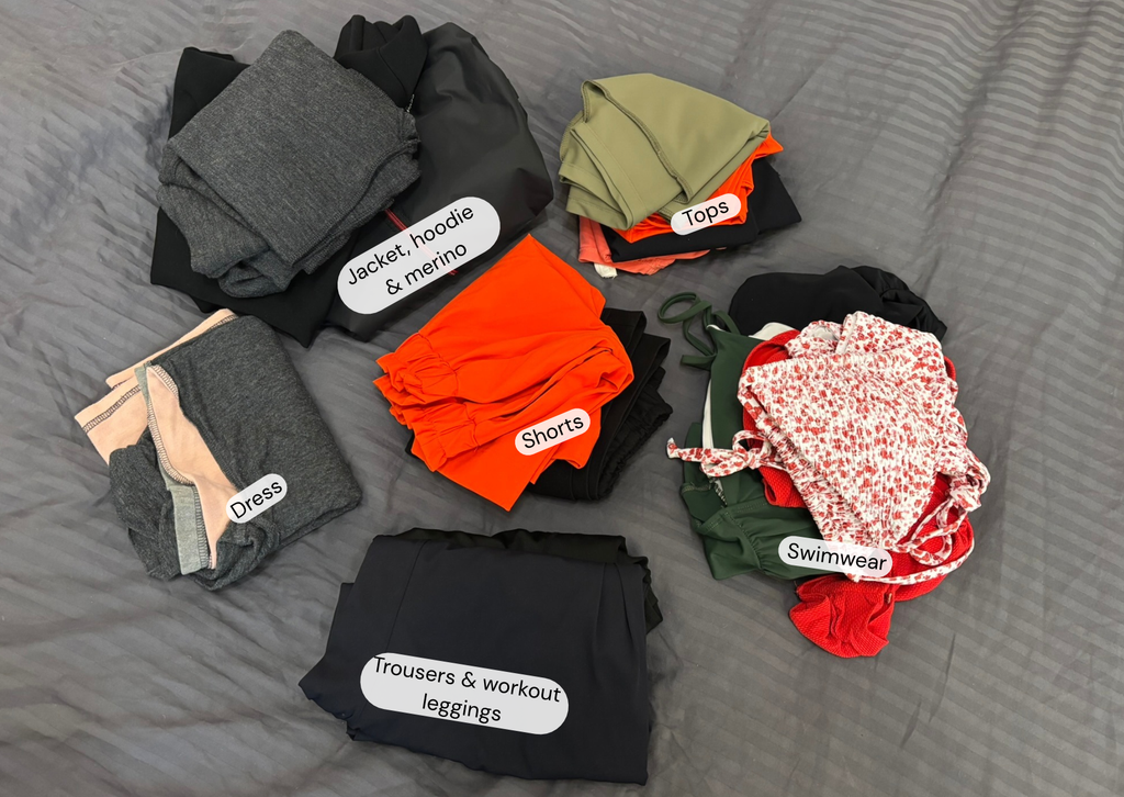Long-term travel packing list: clothes for seven months of travel organised by category