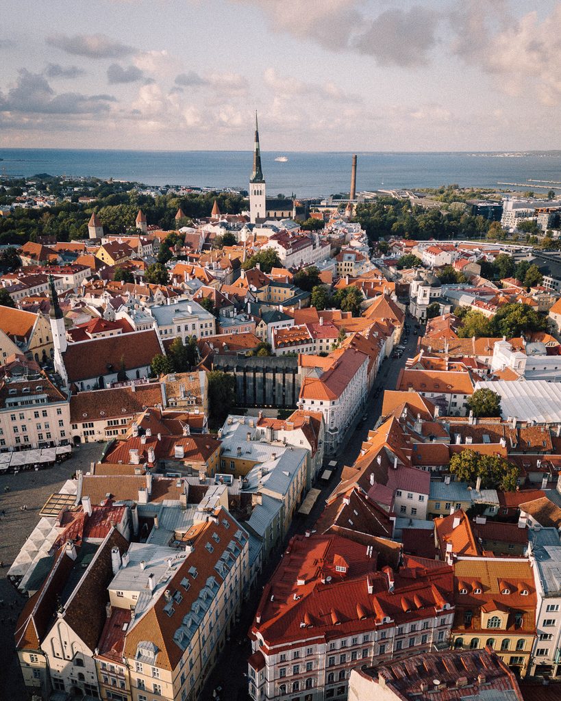 Where to stay in Tallinn – aerial view of Tallinn Old Town